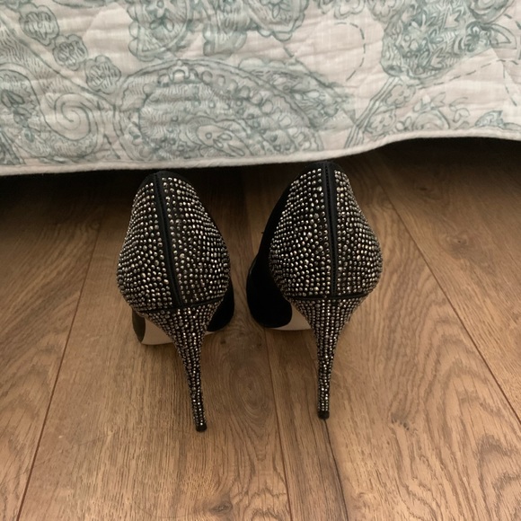 Aldo black heel with rhinestone back - Picture 2 of 4